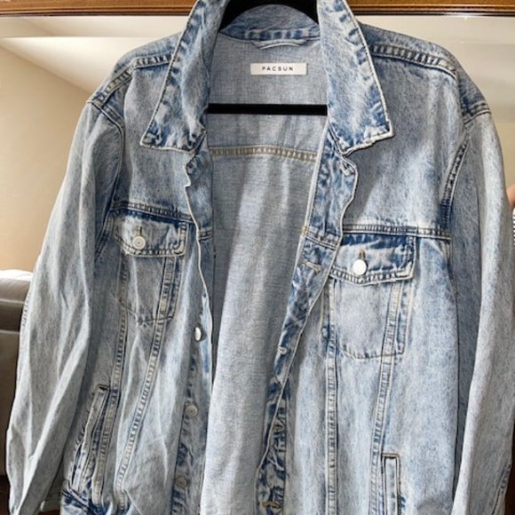 Pac Sun Unisex oversized Denim Jacket - Picture 1 of 3